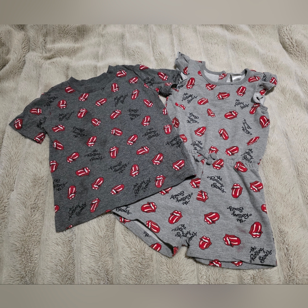 💙🩷 TWIN The Rolling Stones Set in Red and Gray